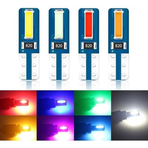 100PCS W3W W1.2W T5 LED Car Interior light Super bright CSP LED 2SMD Car Dashboard warming indicator Auto Instrument Lamp