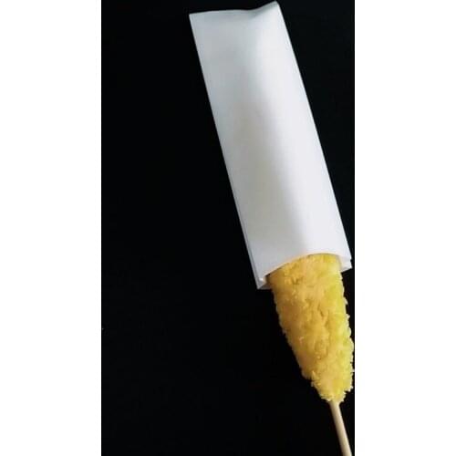 1000pcs White Paper Greaseproof Packaging Bags Fried Food Packing Pouches for Chips Snack Hot Dog Sausage Package