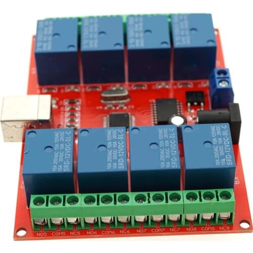 12V Free Driver Smart Power Switch PC Controlled Relay Board 8 Channel Usb Relay Module