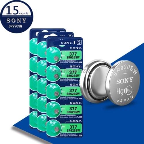 15pc Sony 100% Original 371 SR920SW 920 1.55V Watch Battery SR920SW 371 Button Coin Cell MADE IN JAPAN