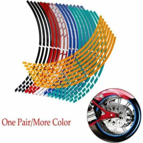 16 Strips Reflective Motocross Bike Motorcycle Sticker for 12 Inch Motorcycle Auto Wheel Rim Motorbike Moto Stickers Car Styling
