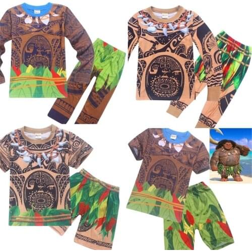 2021 Summer Pyjama spring Maui Little Boys Sets 2Pcs For Kids Clothes Sleepwear Moana costumes pyjamas baby boys pijamas clothes