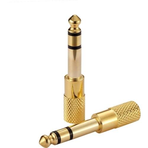 5pcs Audio Plug 6.5 Male To 3.5 Female Adapter 6.5 Adapter Large To Small Long Plug