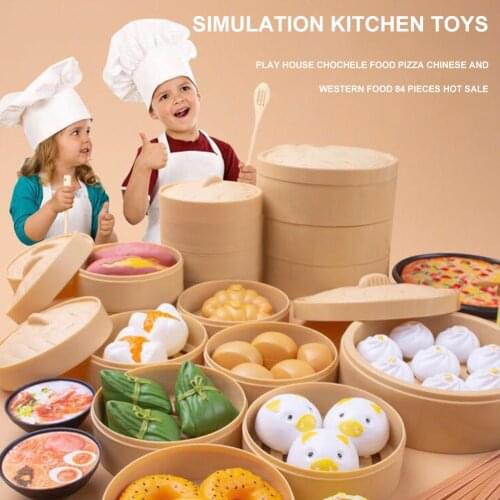 87 Luxury Kitchenware Toy Set Steamer Bun Induction Cooker Set Wholesale Fruit Cutlery Childrens Playhouse Kitchen Toy Deluxe