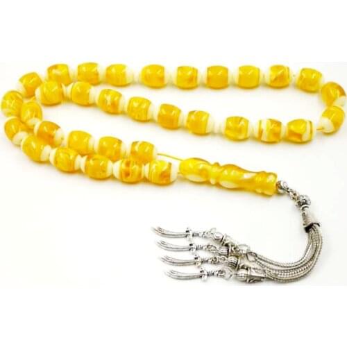 Ambers Color Rosary Muslim tasbih Eid Ramadan Luxurious bracelet Gift for eid Tesbih 33 Beads islamic Misbaha Islam bracelet