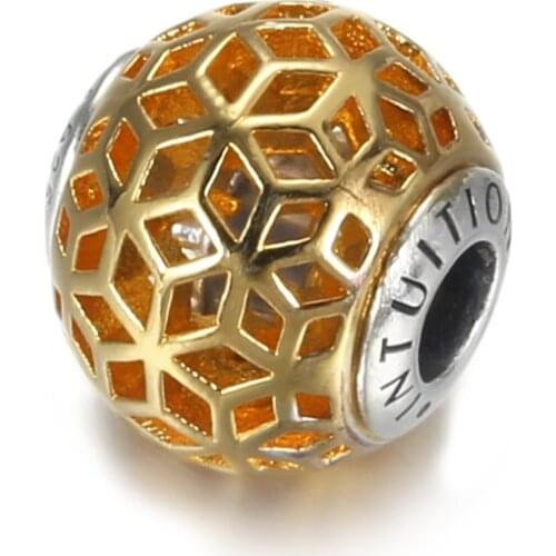 Athentic 925 Sterling Silver Essence Bead INTUITION Charm for Women Essence Bracelet Bangle Lady Jewelry Gift Small Hole