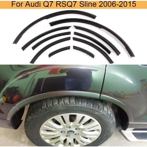 For Q7 Wheel Arch Car Side Fender Flares Covers Mudguards Trims for Audi Q7 RSQ7 Sline 2006 - 2015 Matt Bright Black PU