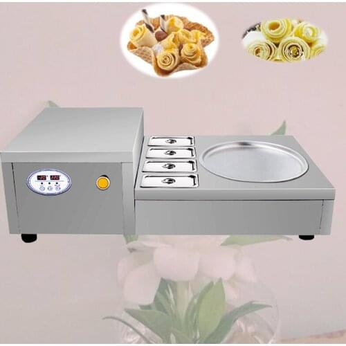Big 35cm Pan Automatic Fried Ice Cream Rolled Machine Stainless Steel Electric Thai Fried Ice Machine 740W