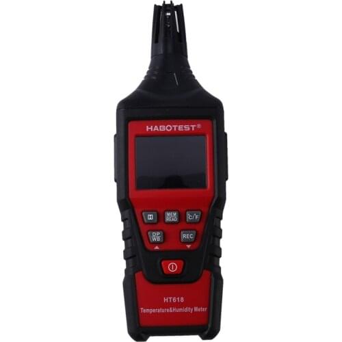 HABOTEST HT618 Digital Temperature Humidity Meter Hygrometer Wet Bulb Weather Station Thermometer Gauge Pyrometers Tester