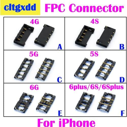 Cltgxdd 2pcs Genuine new for iPhone 4S 5S 5C 6 6 Plus 4G 7 7 Plus FPC Battery Connector Plug Clip on Motherboard