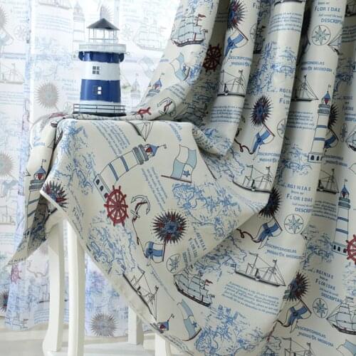 Pirate Ship Anchor Blackout Curtains for Children Kid Room Living Room Bedroom Window Curtains Blackout Japanese Panel Drapes