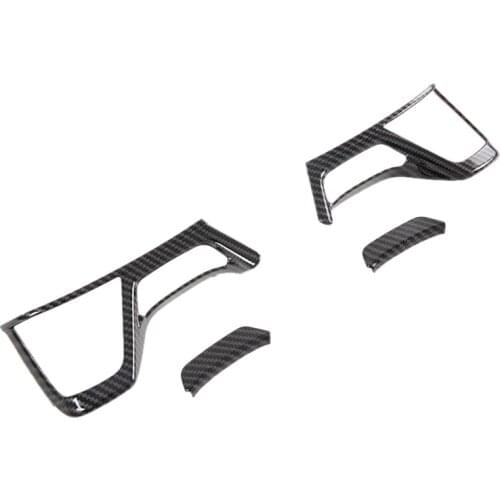 For Mitsubishi Pajero Sport 2020 4PCS Carbon Fiber ABS Car Interior Steering Wheel Cover Trim Moldings Car Styling