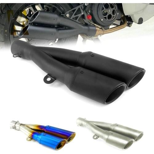 For Vespa Sprint Primavera 150 Sprint150 Motorcycle Scooter Exhaust Pipe Double Tube Muffler Stainless Steel Decoration Parts