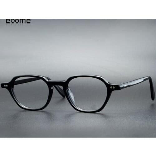 Eoome Drop Shipping Men Round Retro optical Frames Acetate Vintage Korea Style Eyewear Myopia Glasses Imported Acetate Shining