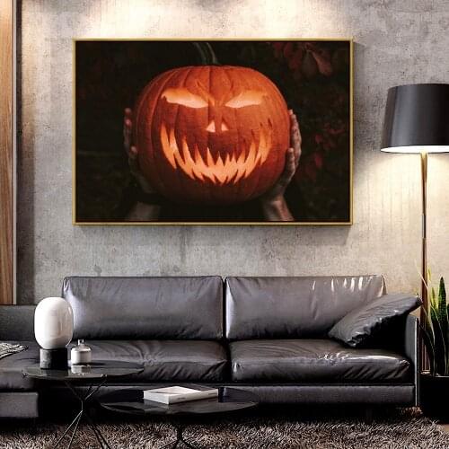 Forbeauty Oil Canvas Painting halloween_pumpkin_hands For Home Decoration Wall Art