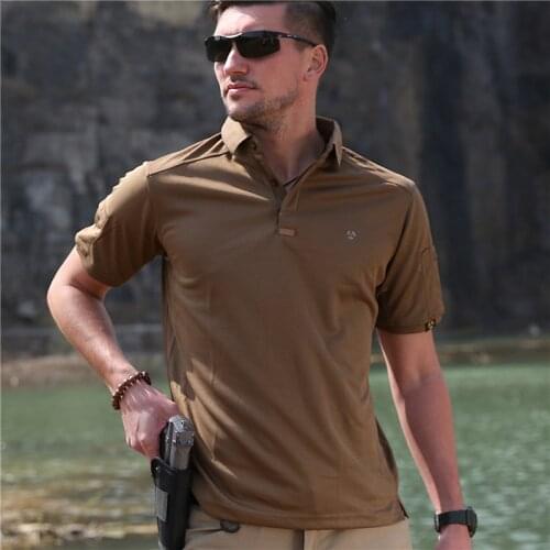 Men‘s Short Sleeve Polo Solid Color T-shirt Plus XXL Size Business Casual Summer Fashion Teenage Tactical Qucik-dry Clothing