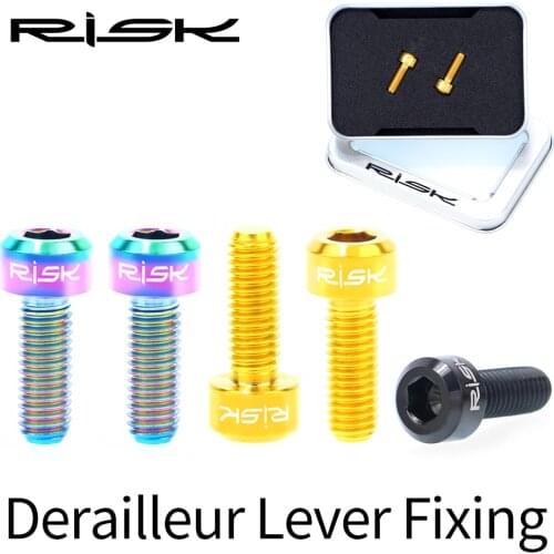 RISK 2pcs/box Road Mountain Bike Bicycle M5x14 Shift Derailleur Lever Fixing Bolts Titanium Alloy Screws