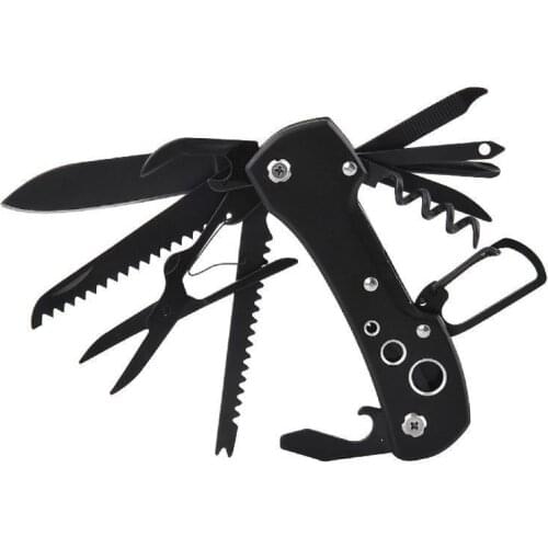 Black Multifunctional Swiss Knife Multi Purpose Army Folding Pocket Knife Outdoor Camping Survival EDC Tool