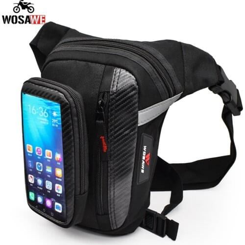 WOSAWE Motorcycle Leg Bag Waterproof High capacity Travel motobike Casual Waist Bag with Phone Bag Backpack Cycling Leg Bag