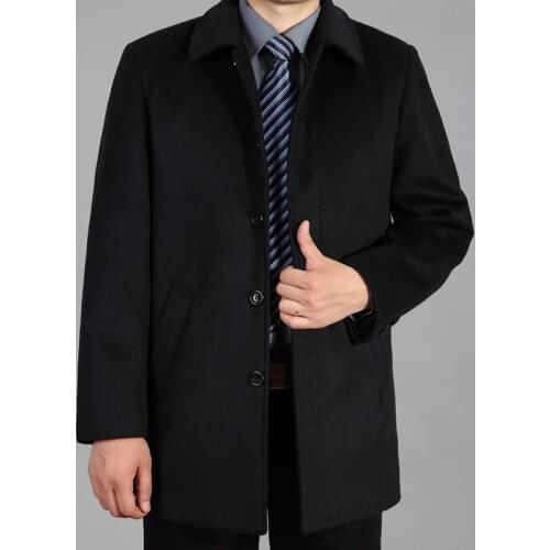 New arrival fashion casual luxury high quality outerwear mens woolen overcoat thick warm size M L XL 2XL 3XL 4XL