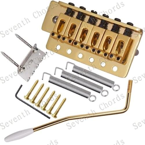 A Set Gold 6 String Vintage Saddle Tremolo Bridge System With Whammy Bar for Electric guitar accessories parts