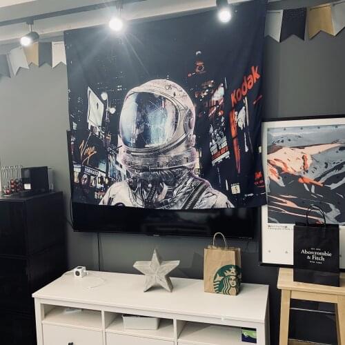 Space Man Tapestry Wall Hanging Bohemian Beach Mat Polyester Yoga Mat Home Bedroom Art Carpet Astronaut Wall Tapestries