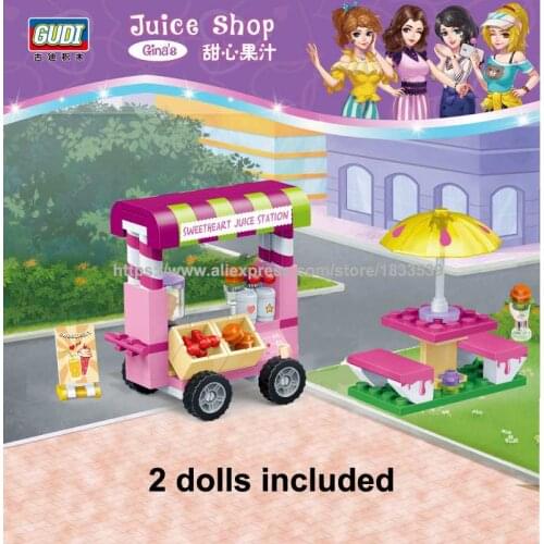 New Building Block Compatible Friends Figure sweetheart juice station Educational Toys For Children