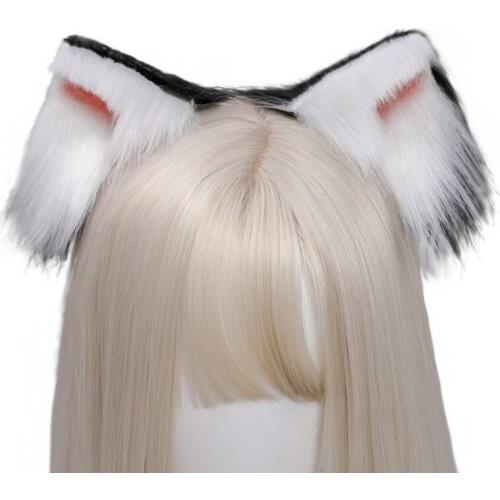 Animal Ears Hair Hoop Kawaii Plush Cat Fox Ears Hair Clip Lolita Headdress Accessories Hand Made Anime Halloween Cosplay Hairpin