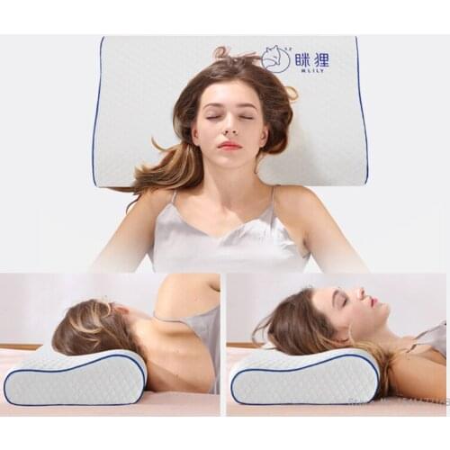 Cervical spine memory foam bed orthopedic pillow for neck pain sleep with embroidered pillowcase 60*30cm50*30cm pillow