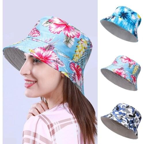 Unisex Fashion Printed Bucket Hats Summer Fisherman Travel Outdoor Beach Sun Caps For Mens And Womens