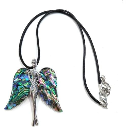 Natural Abalone Shell Charms Necklace Brooch Girl Wings Pendants for Women Men Fashion Corsage Hats Scarf Clips Accessories
