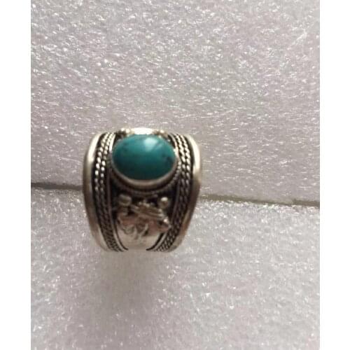 Hot sell new - free shipping Adjustable India and Nepal Old Beautiful Tibet miao Silver Mantra luck work Thumb Ring