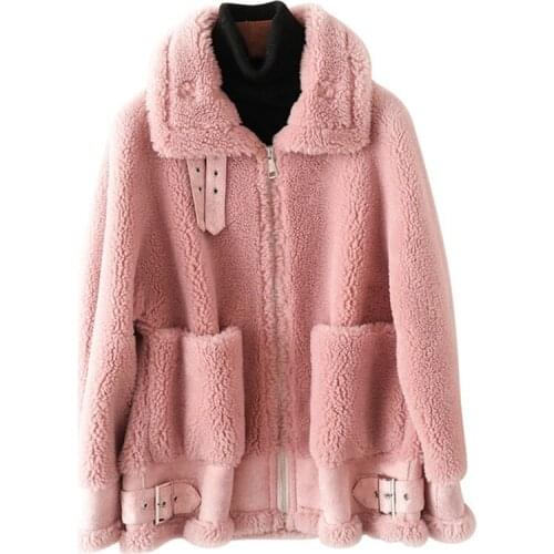 Luxury Genuine Wool Fur Jacket Coat Winter Women Fur Outerwear Coats LF9055