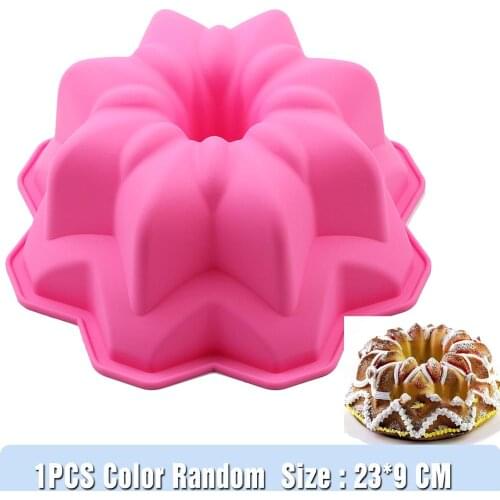 Silicone Cake Pan Mold bakeware molds Big Flower Round Silicone Cake Mold Oven Baking Tools Chiffon Cake Mold Tray