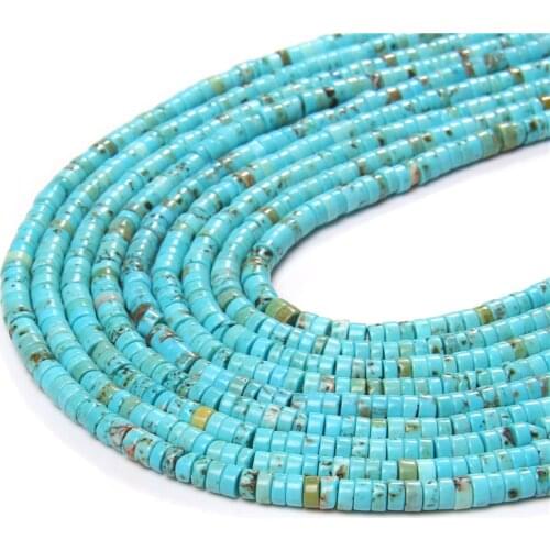 Blue Sea Sediment Jaspers Stone Beads Abacus Spacer Beads Rondelle Beads For Jewelry Beadwork Making DIY Accessory 2*2*4MM 15