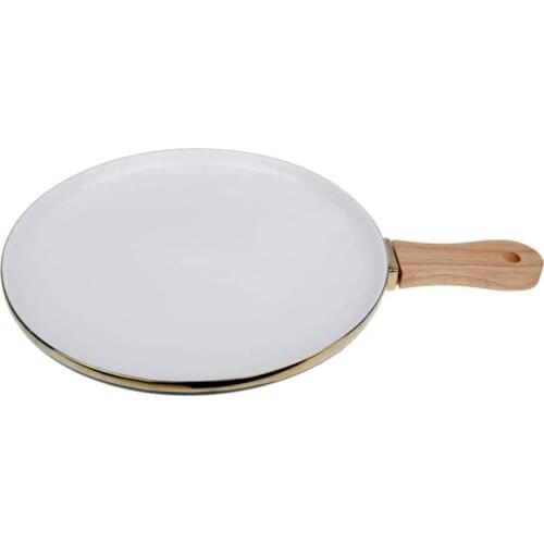 Lucky Art Quınn Bone Series Wooden Handle Serving Plate 37 cm LYTM 068