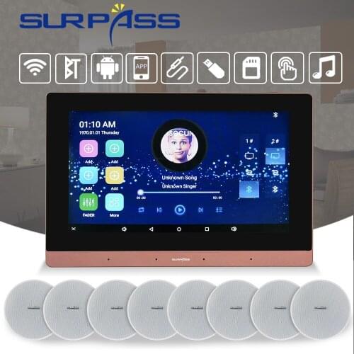 WIFI Bluetooth Touch Screen In Wall Amplifier Android Audio Smart Home Theater System Stereo Sound Subwoofer PA Ceiling Speaker