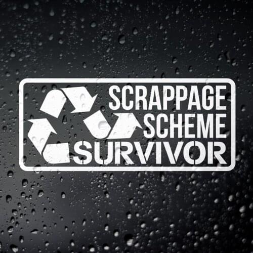 Scrappage Scheme Survivor Funny Car Sticker - Bumper Window Rat Look JDM