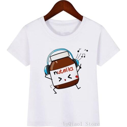Funny T Shirts For Girls Nutella Music Tshirt Kawaii Kids Clothes Harajuku Kawaii Children Clothing Summer Tops Tee Shirt Girls