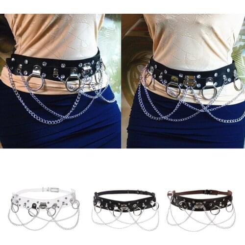 Women Body Chain Waist Belt Leather Gothic Punk Adjustable Waist Strap
