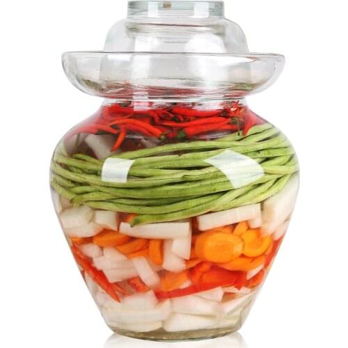2.5/10KG kimchi jar Korea Glass thick Container kitchen pickle jar Kitchen Pickled Cans Household Food Seal Storage Jar Pickles