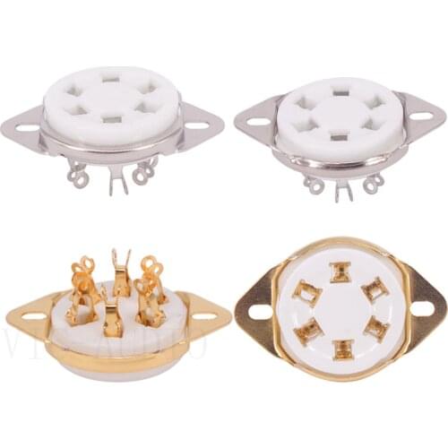 DIY Audio 2PCS 6Pins Electronic Tube Socket For VT57 VT58 6D6 6C6 WE310 310A RK49 Vacuum Tube Socket Amplifier HIFI DIY