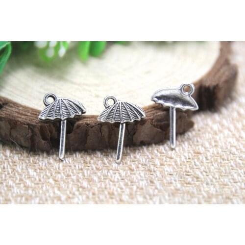 40pcs Beach Umbrella Charms Antique Tibetan silver Beach Umbrella charm pendants 13x18mm