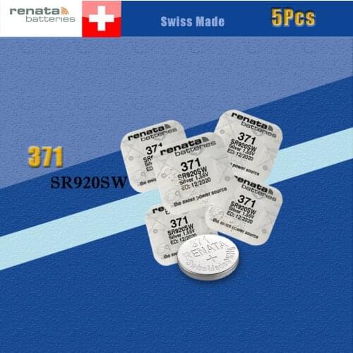 5 X renata Silver Oxide Watch Battery 371 SR920SW 920 1.55V 100% original brand renata 371 renata 920 battery