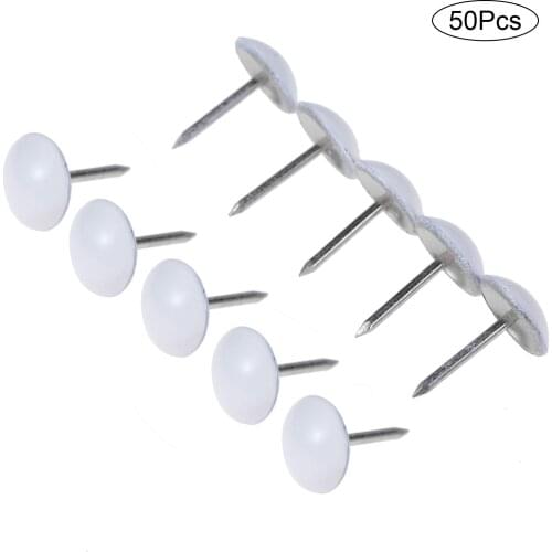50Pcs 11*17mm Jewelry Case Box Sofa Decorative Tack Stud Pushpin White Metal Upholstery Nail Modern Furniture Nails