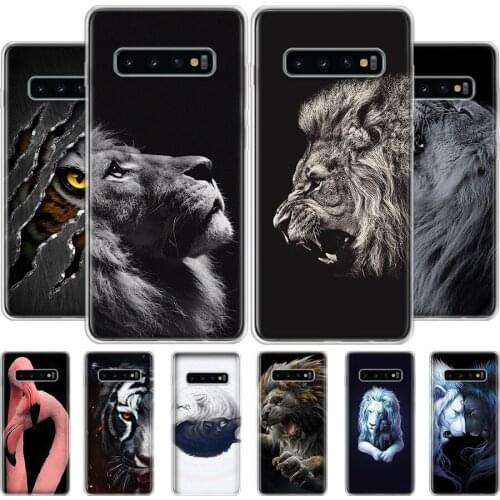 Animal Lion Wolf Phone Case For Samsung Galaxy S20 S10 S21 Ultra Note 10 20 S9 S8 S7 FE Plus Lite Cover Soft Silicone TPU