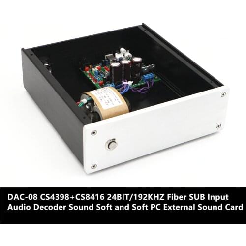 DAC-08 CS4398+CS8416 24BIT/192KHZ Fiber SUB Input Audio Decoder Sound Soft and Soft PC External Sound Card