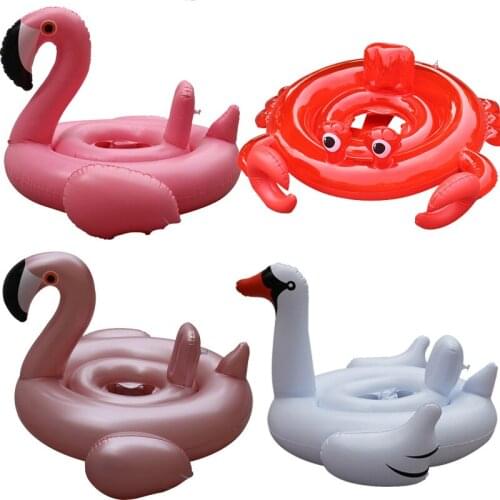 Baby Kids Swim Ring Pools Summer Water toys Fun Kids Floats For 0-4 Year Old Children Swimming Ring Flamingo Goose Figure Model