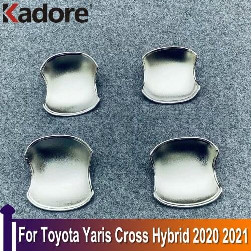 For Toyota Yaris Cross hybrid 2020 2021 ABS Chrome Side Door Handle Bowl Cover Trim Sticker Exterior Car Accessories
