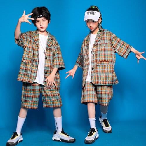 Jazz Modern Dance Costumes For Kids Loose Hiphop Outfits Performance Stage Costumes Ballroom Hip Hop Dance Rave Clothes DQS7523